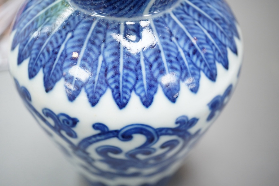 A Chinese blue and white arrow vase, Qianlong mark and of the period (1736-95)